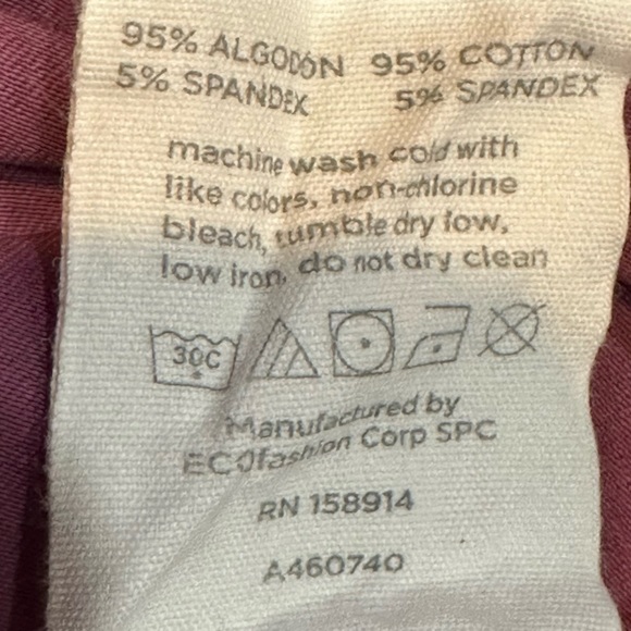 Seed to Style Organic Cotton Watercolor Print Long-Sleeve Top Pink Ombré Sz Lg - Picture 14 of 14